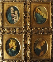 LOT OF FOUR HOLY FAMILY PRINTS ON BOARD MINI