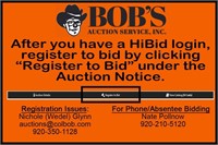 Bid on-site, on-line, by phone,or absentee!