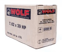 Ammo 1,000 Rounds of Wolf Brand 7.62 X 39 HP