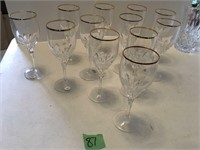 Gorham gold rimmed stemware