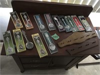 Collectable German pewter Spoons & wood holders