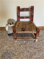 Vintage Child Chair & Plushie