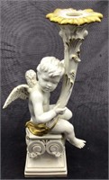 Porcelain Cupid Candle Holder