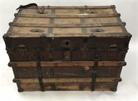 Antique Flat Top Trunk with Tray