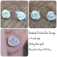 Porcelain Rose Earrings