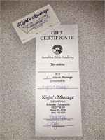 Kight's Massage Certificate