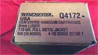Winchester 9MM FMJ  500 Rounds