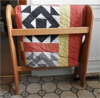 Pine heart decorated quilt rack 32” and vintage