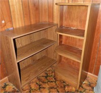 (2) bookcases: two tier 26” x 30” and three