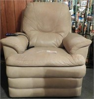 La-Z- Boy beige leather electric lift chair/