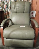 La-Z- Boy open arm reclining chair in green