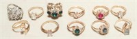 Approximately (12) costume jewelry ladies rings