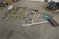 Assorted Yard Tools Including, Shovels, Rakes &