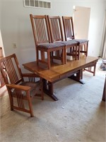 Dining room table and 6