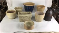 7 Pottery Planters & Pitcher