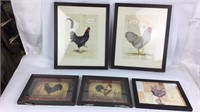 5 Framed Chicken Prints