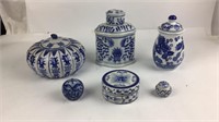 6 Asian Inspired Ceramic Decorative Items