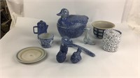 Duck Blue & White Granite Ware Covered Bowl & More