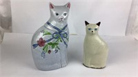 Cat Ceramic Cookie Jar & Statuette