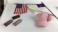 Pink John Deere Cap & Flag Set