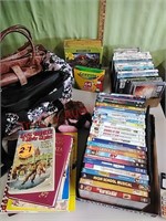 DVDs, CDs, books & bags