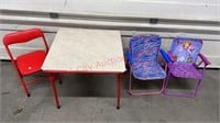 Kid’s Table & 3 Folding Chairs