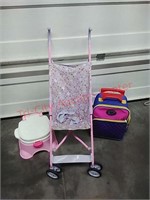 Stroller, suitcase & potty chair