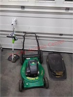Quattro lawnmower and Earthwise  trimmer
