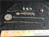 Misc. lot of sterling silver jewelry-necklaces
