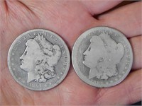 1886 O & 1891  90% SILVER Morgan Dollars