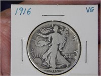 1916 D Walking Liberty 90% Silver Half Dollar RARE