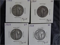 1928 (x3) & 1929 SILVER Quarters