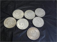 (7) SILVER (.720) 1968 Mexico 25 Peso coins