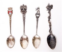Lot of Four Vintage Sterling Silver Souvenir Spoon