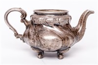 Vintage Silver & Porcelain Tea Pot