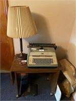 Vintage Typewriter, Table & Lamp