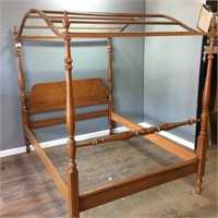 WOODEN FULL SIZE CANOPY TOP BED