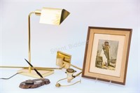 Solid Brass Taipan Desk & Wall Fixtures, Artwork