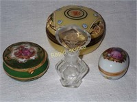 Vintage Perfume Bottle & Fine Porcelain Pieces