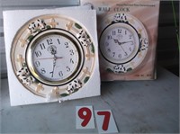 12" new wall clock with cows ceramicware