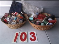 large lot of sewing thread etc