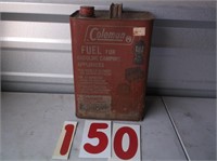 vintage full gallon coleman fuel tin