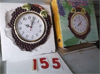 sweet grape hand painted ceramic 12 " wall clock