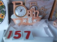 peach wall clock ceramicware new