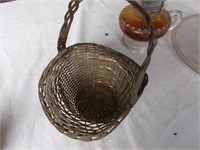 Brass Basket, Finger Lamp, Dish
