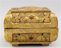 Chinese Tang Style Gilt Copper Jewelry Case