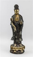 Chinese Bronze Guanyin Statue with Qianlong Mark
