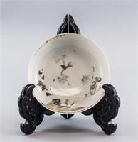 1750s Chinese Nanking Cargo Porcelain Bowl w/ Tag