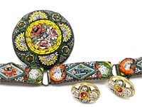 Micro Mosaic Brooch, Bracelet & Earrings