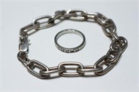 Sterling Link Bracelet & Ring